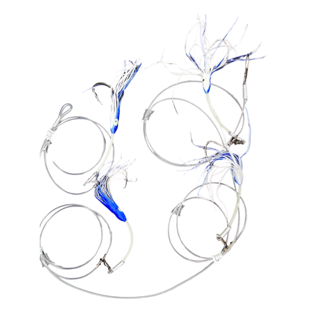 SUPER UV Puka Rig Oct Skt - 4 Hook Blue image 0